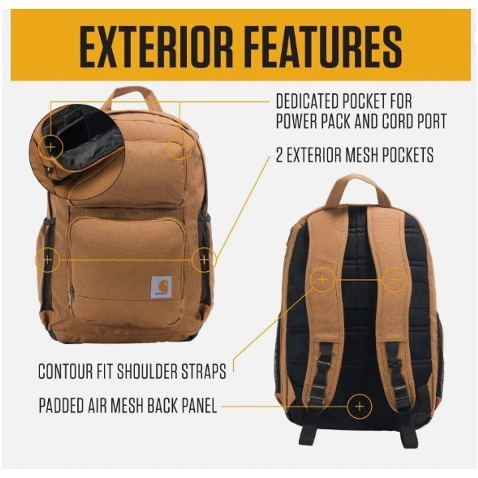 Carhartt 28L Dual-Compartment Backpack, Durable Pack with Laptop Sleeve NEW