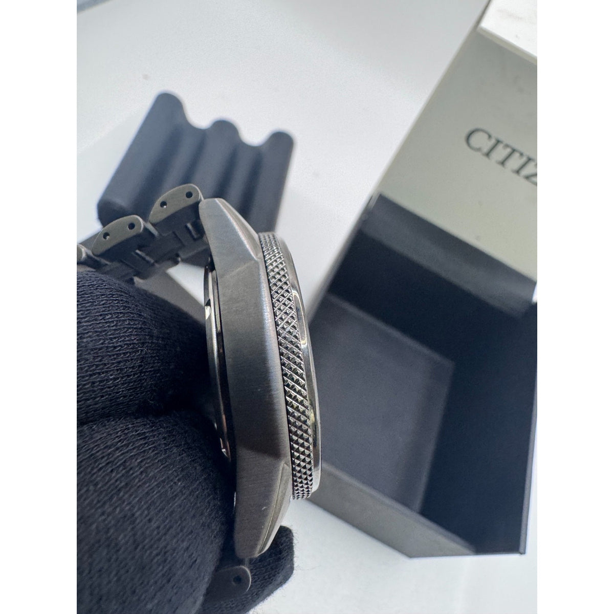 Citizen Eco Drive Men's Nighthawk Chronograph Grey Watch CA4377-53H $575 RETAIL