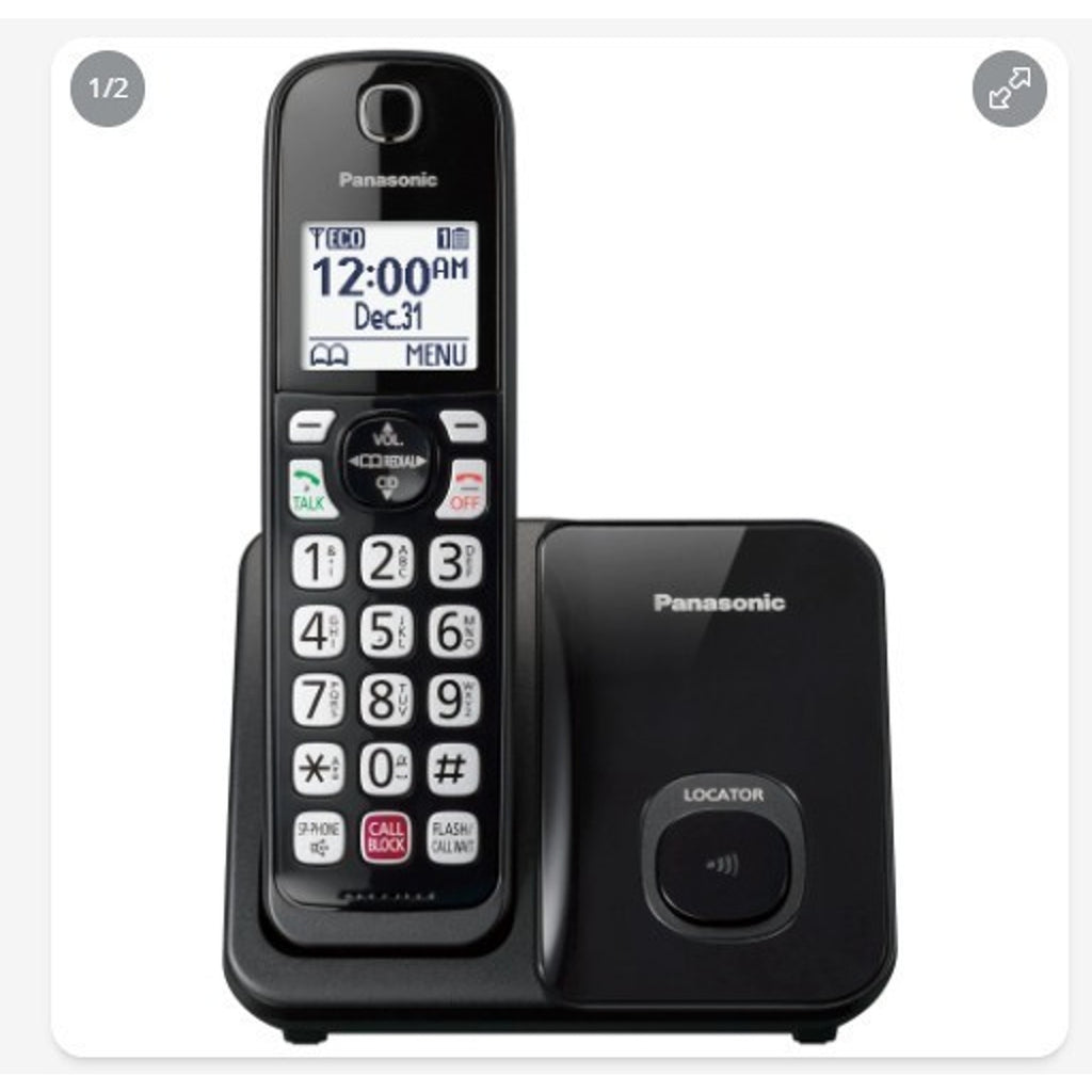 Panasonic Cordless Phone Auto Call Block 1 Handset Black KX-TGD810B New