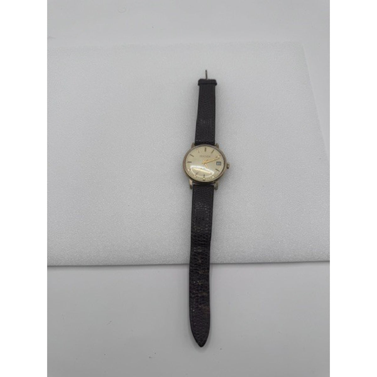 Vintage 1980s Sekonda 17 Jewels USSR Manual Wind Date Gold Plated Watch Running