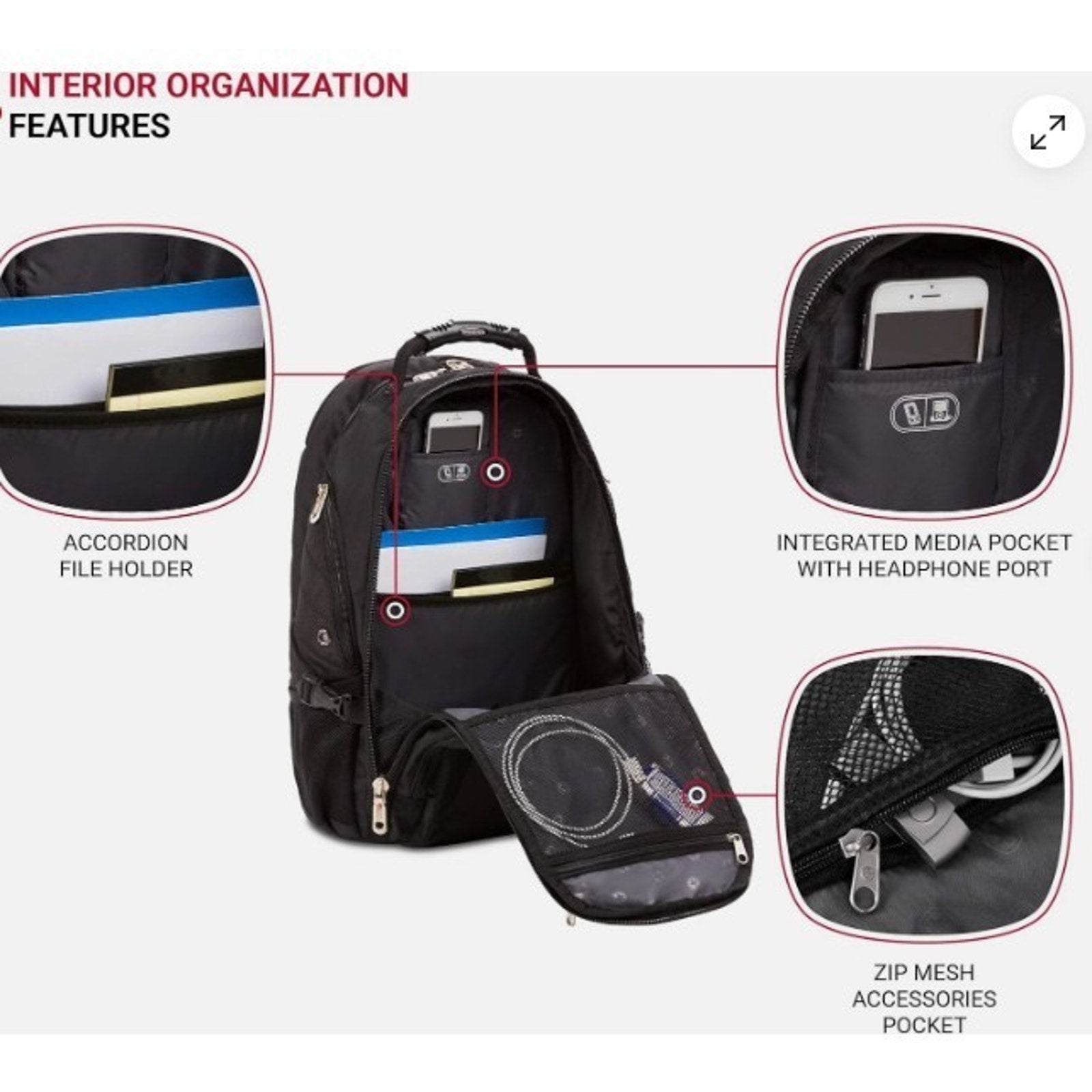 NEW w Tags TSA-Approved 1900 Scansmart 17" Laptop Backpack Black, 19-Inch Design