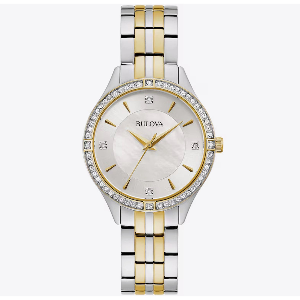 Bulova Women's Quartz Crystal Accent Two-Tone 32mm Watch 98L273 $375 RETAIL