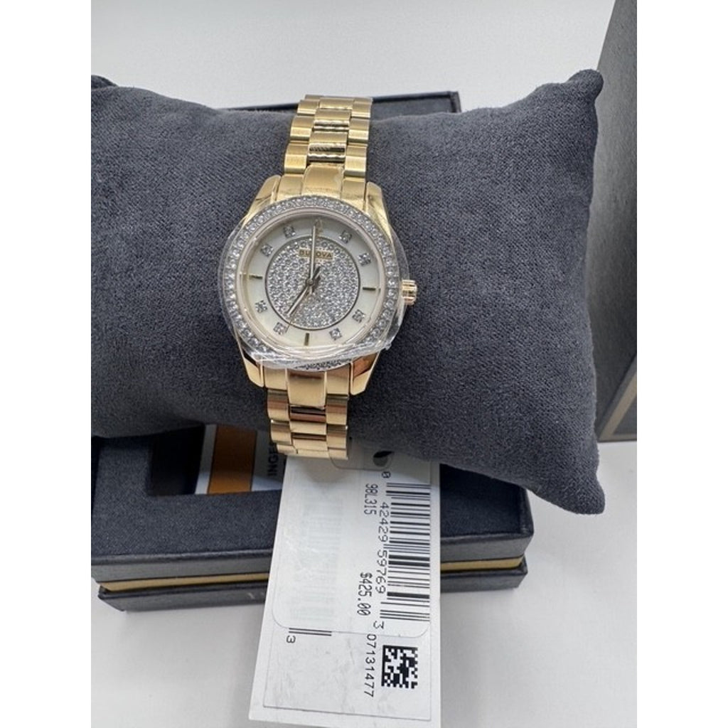 Bulova Classic Gemmed Diamond Stainless Steel Quartz Women's Watch - 98L315
