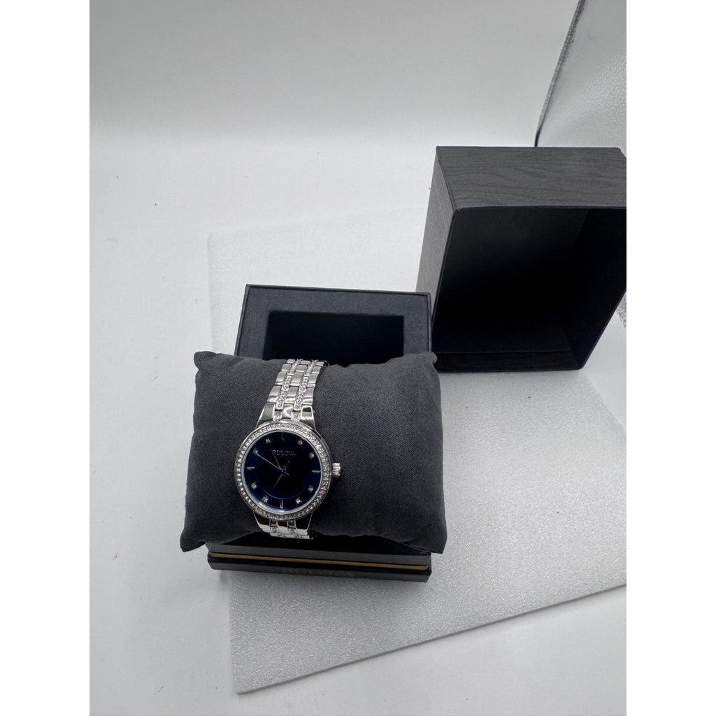 Bulova Ladies Phantom Quartz Crystal Blue Dial Watch - 96L276 NEW