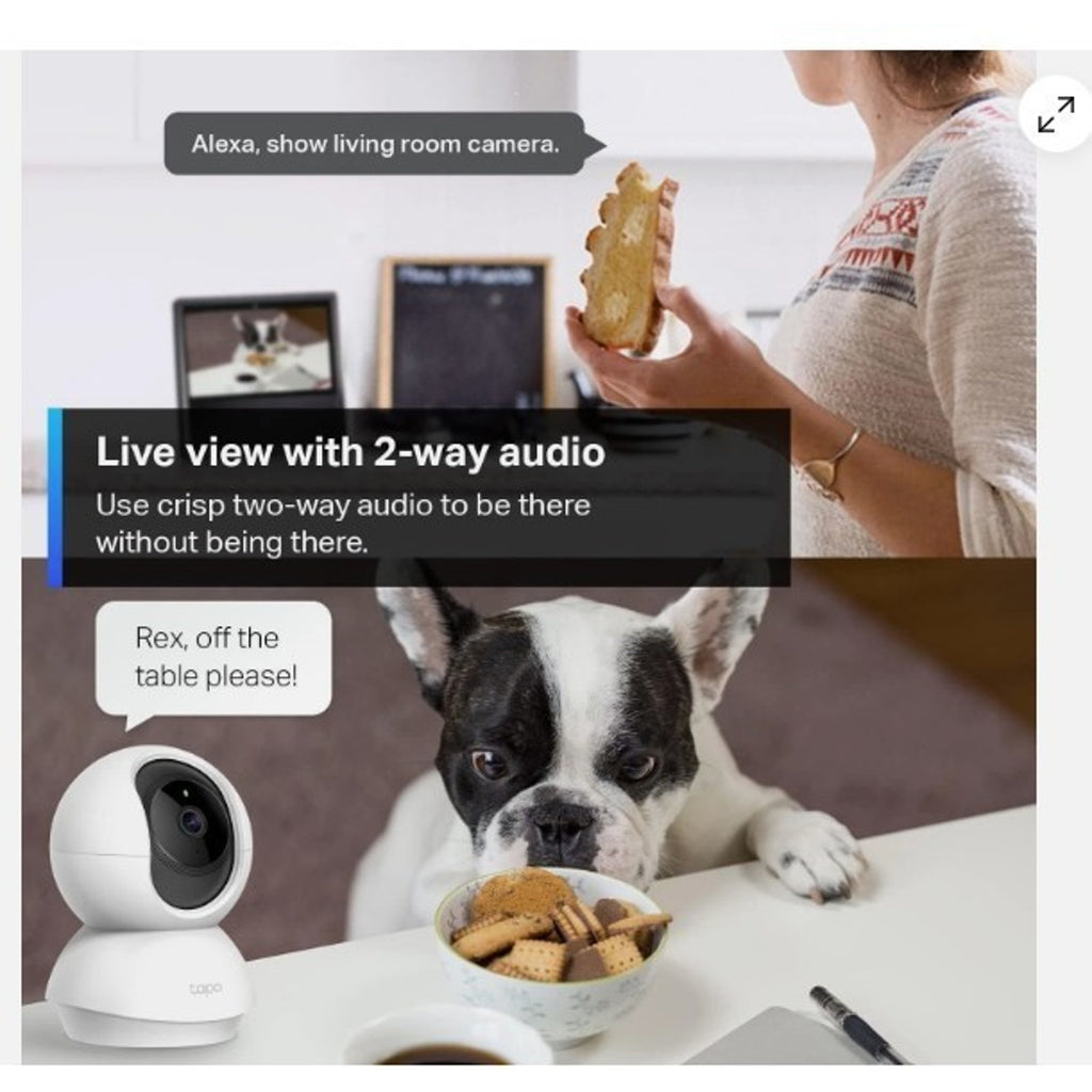 TP-Link Tapo C210 2K Pan Tilt Camera 2-Way Audio, Night Vision for Baby Monitor