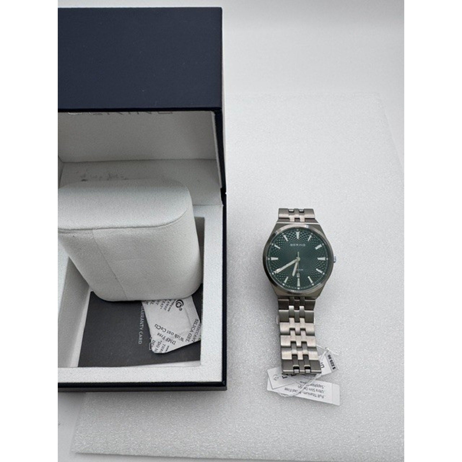 Bering Titanium Green Dial Men's Quartz Watch, 41mm 16141-708