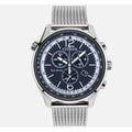 Citizen AT0361-81L Eco-Drive 43mm Blue Dial Chronograph SS Mesh Band Men's Watch
