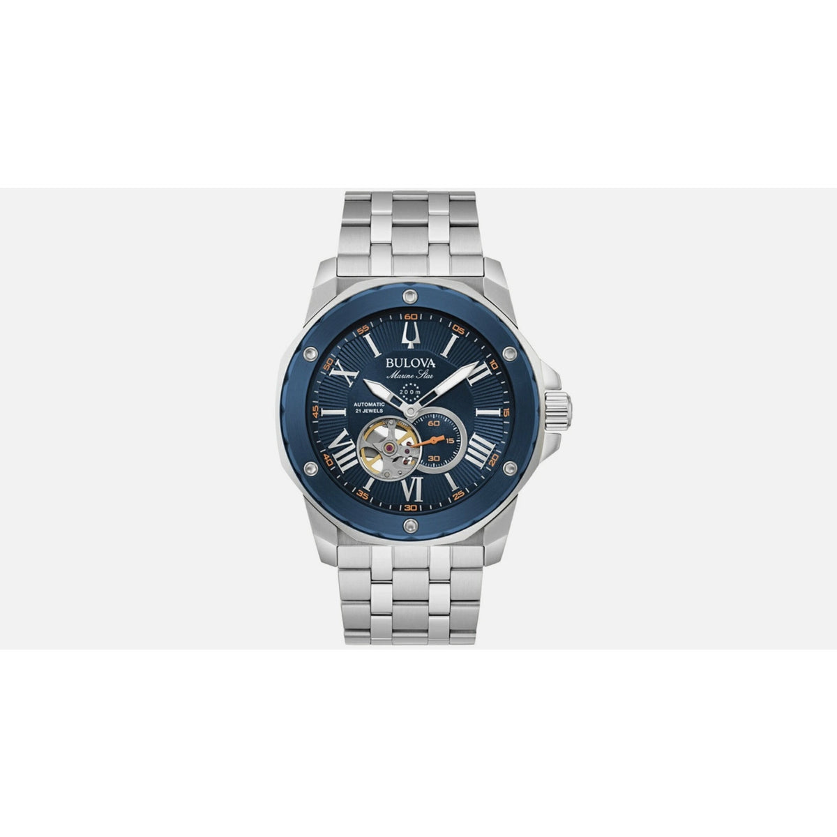 BULOVA Marine Star 98A302 Blue Auto 200M Men's Watch in Box