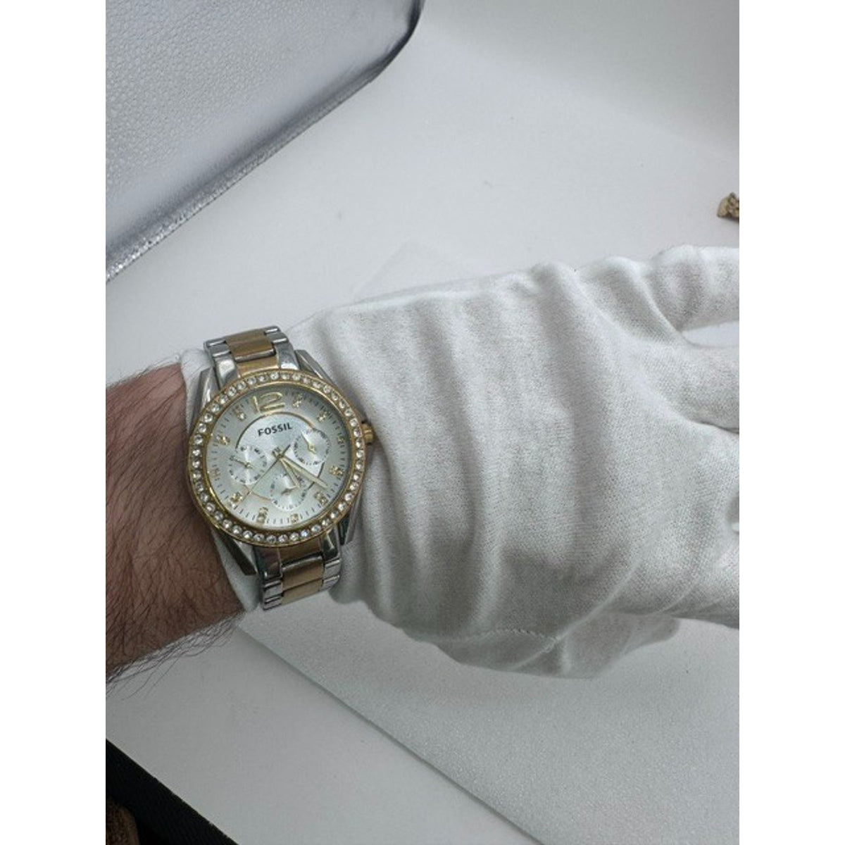 Fossil ES3204 Riley Multifunction Two-Tone Stainless Steel Watch