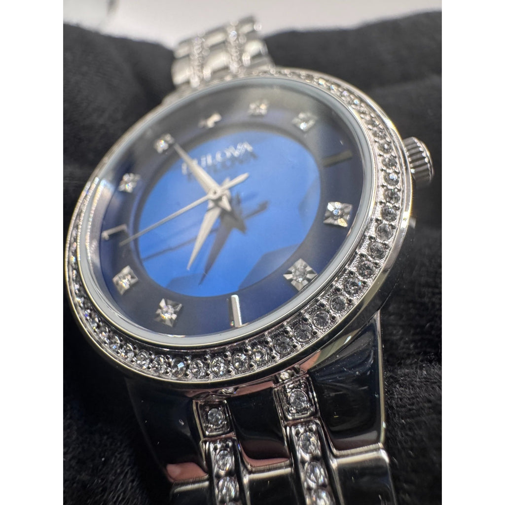 Bulova Ladies Phantom Quartz Crystal Blue Dial Watch - 96L276 NEW