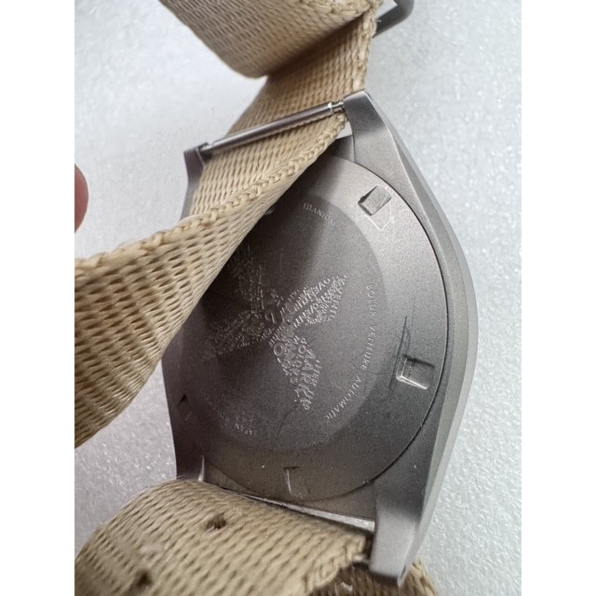 BOLDR VENTURE WAYFARER Automatico Titanio Bianco Tessuto Zaffiro Orologio Uomo