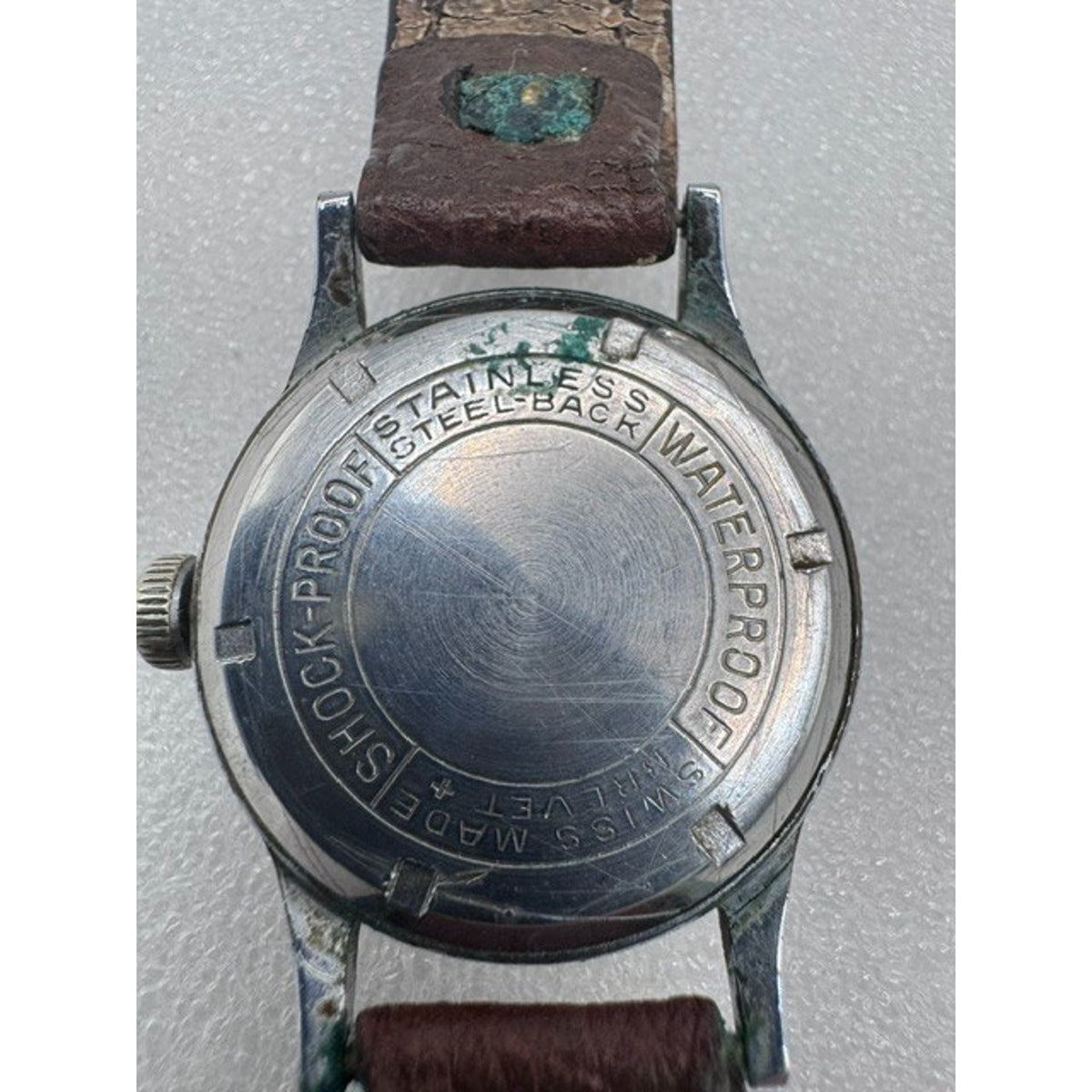 Vintage Swiss Made Tevo Incabloc Mens Mechanical Watch military-style, 1940s–50s