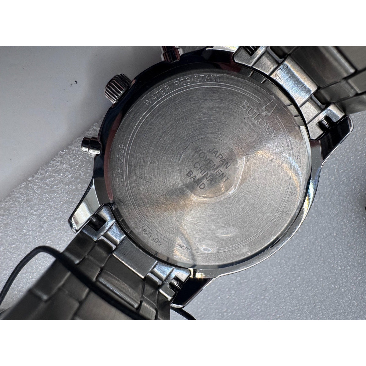 Bulova Men's Chronograph Date Silver Stainless Steel Quartz Watch 43MM 96B305