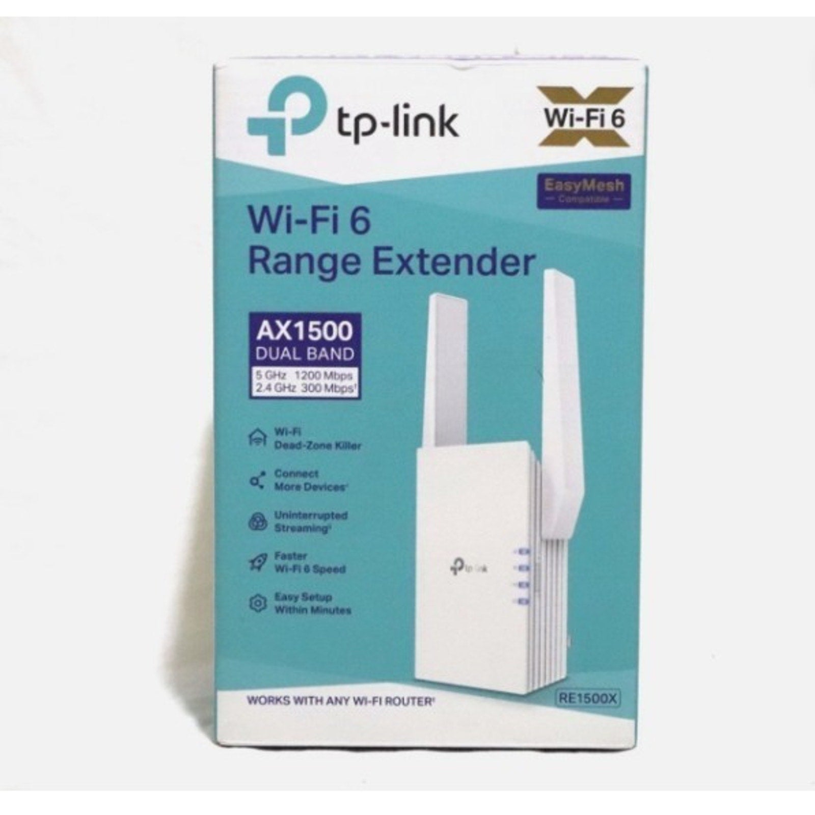 NEWTP-Link AX1500 Wi-Fi 6 Dual-Band, 1.5 Gbps, Range Extender, Mesh, RE1500X