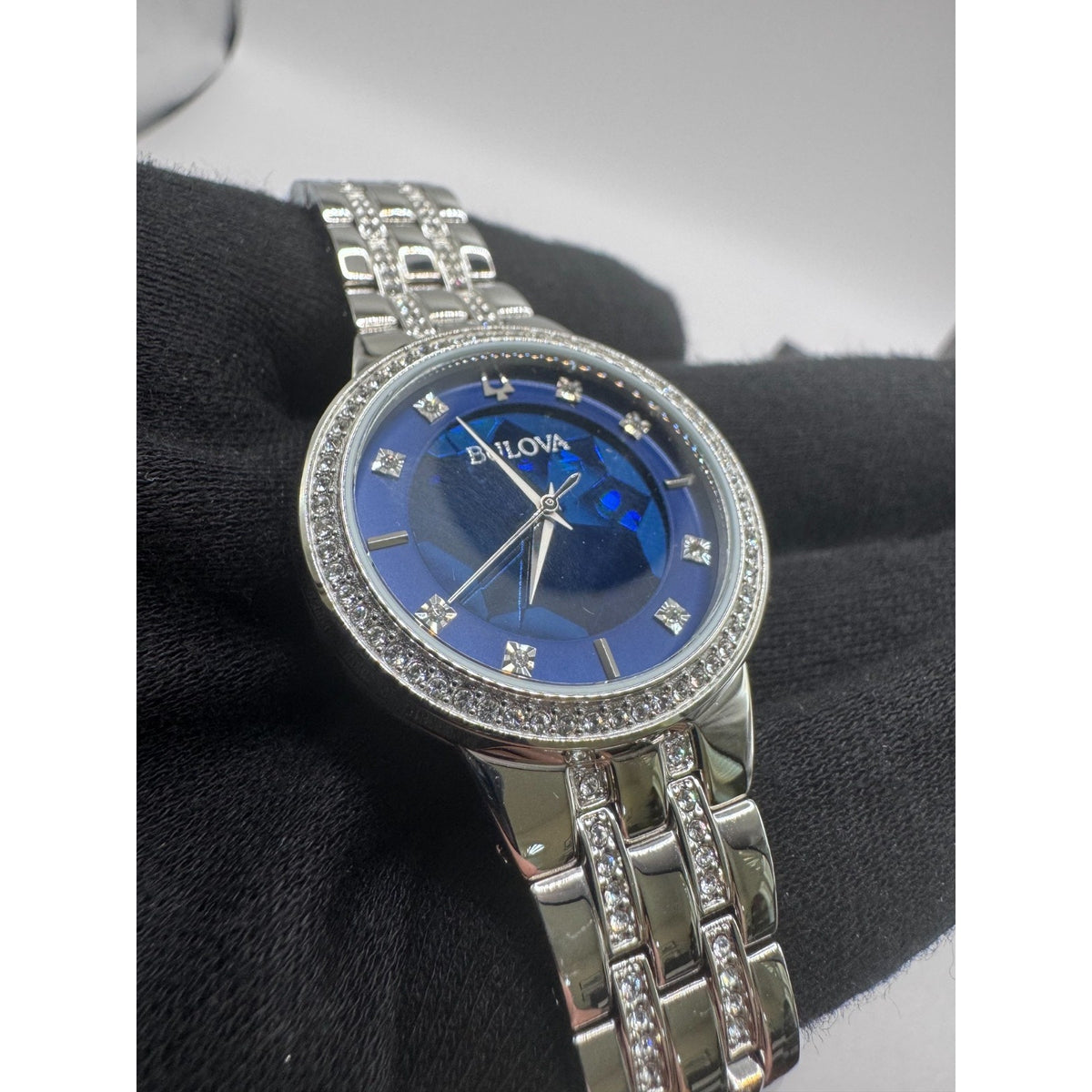 Bulova Ladies Phantom Quartz Crystal Blue Dial Watch - 96L276 NEW