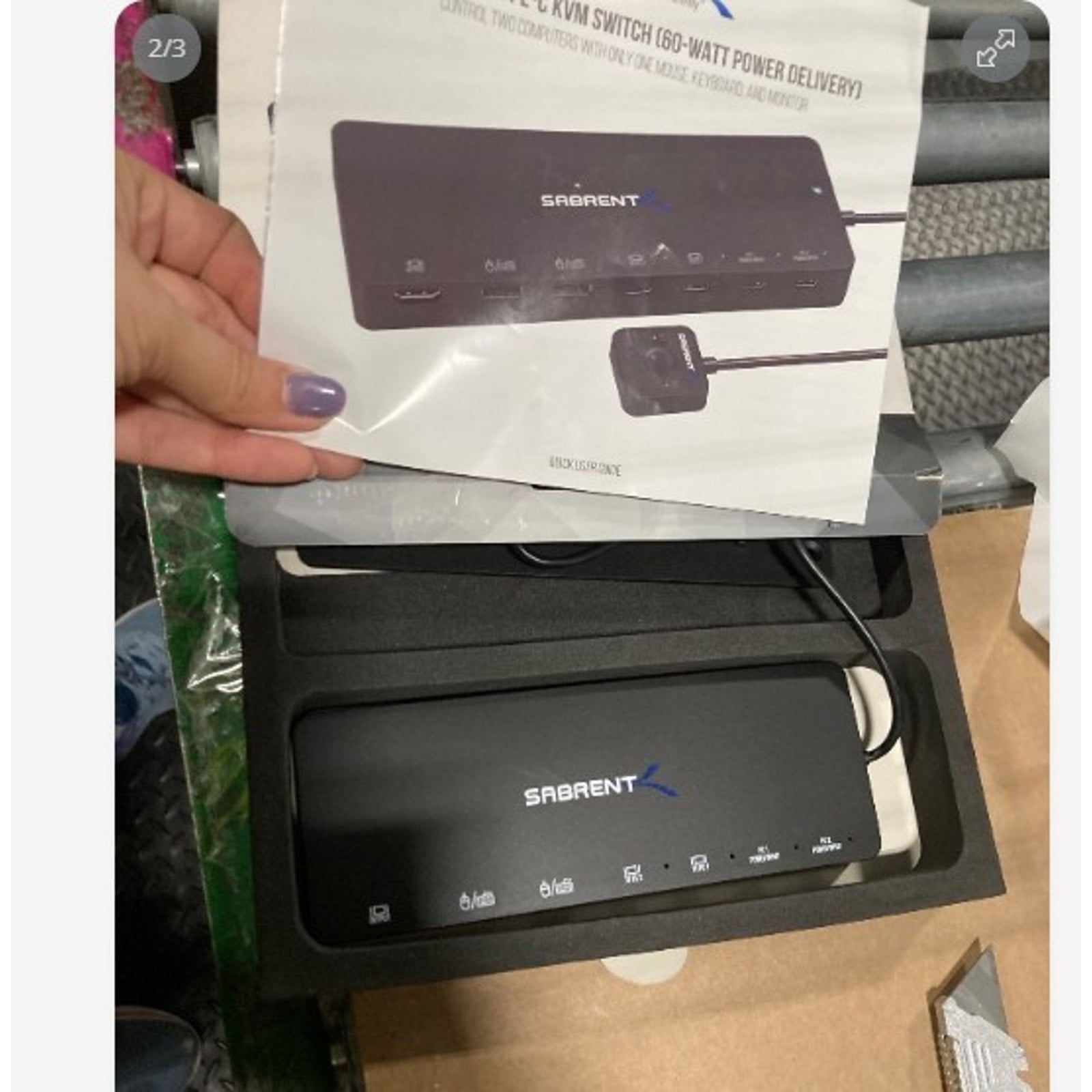 SABRENT 2 Port USB Type C KVM Switch with 60 Watt Power Delivery Option