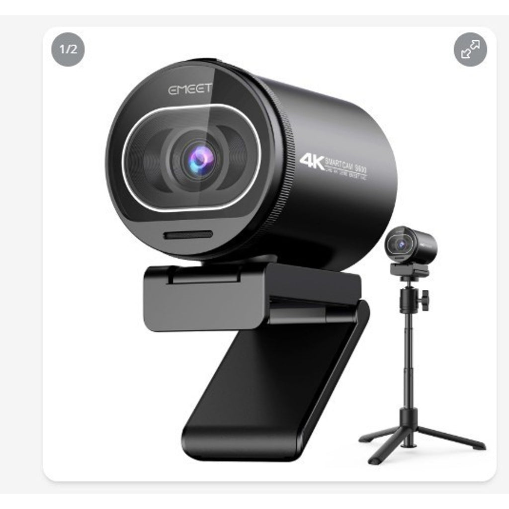 EMEET S600 4K Webcam with Tripod for Streaming - Sony 1/2.5'' Sensor, NEW