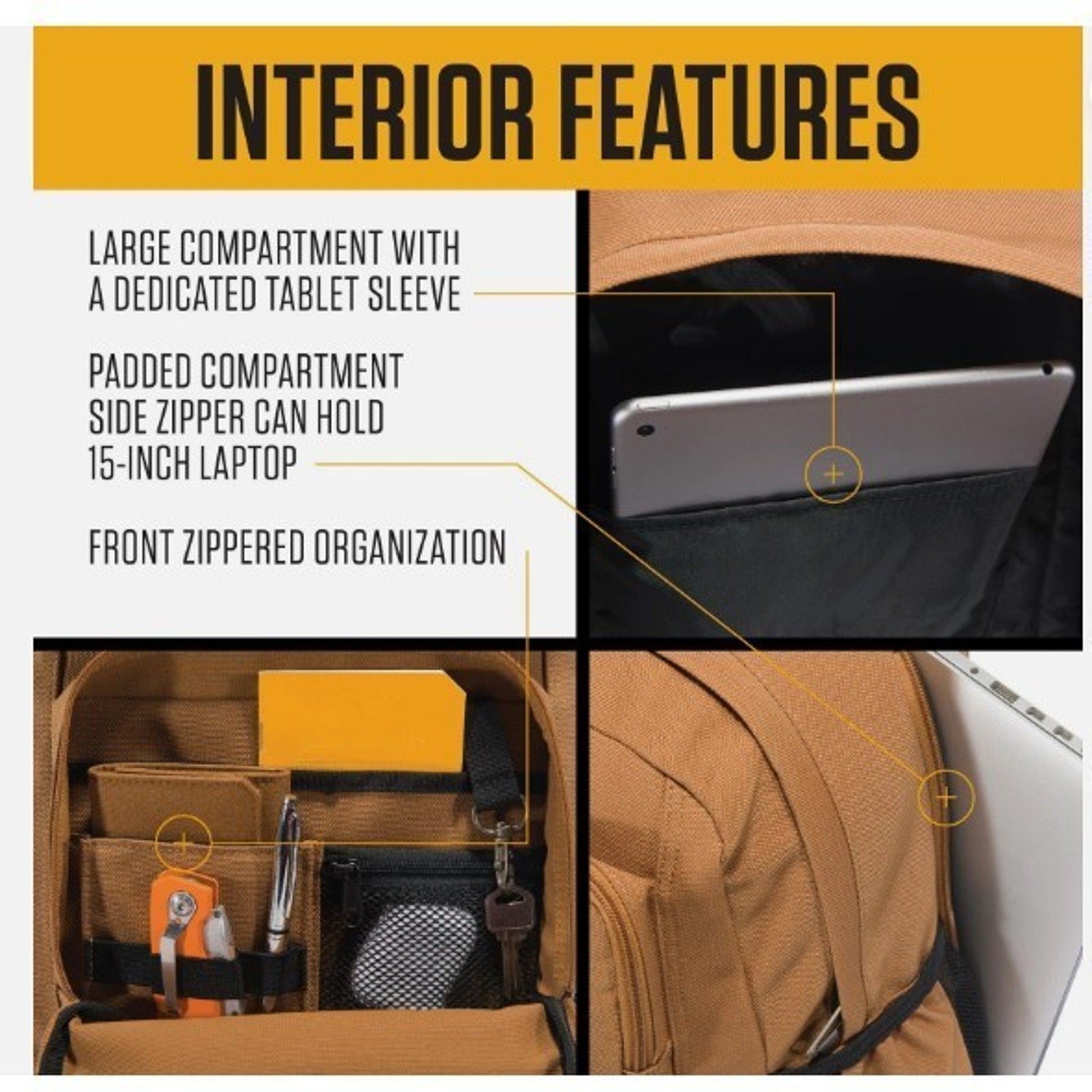 Carhartt 28L Dual-Compartment Backpack, Durable Pack with Laptop Sleeve NEW