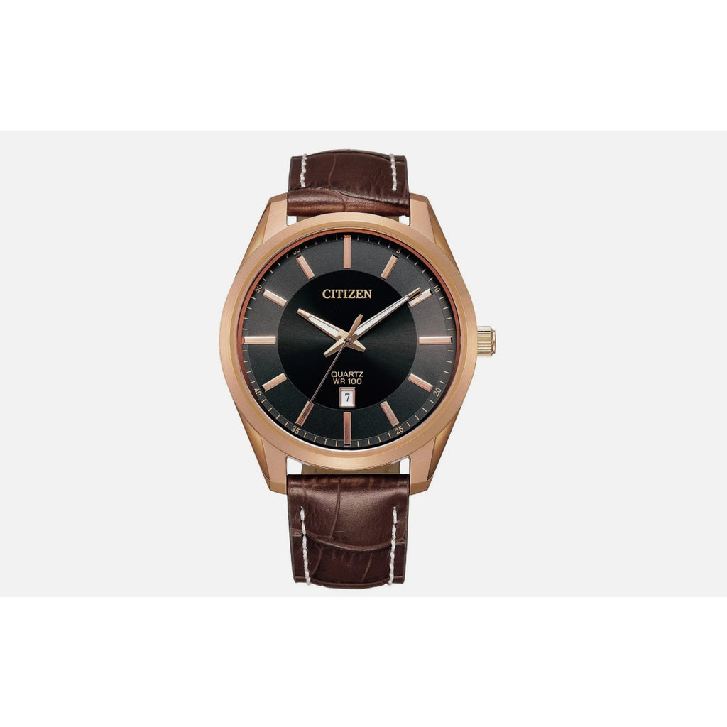 Citizen Men's Dress Quartz Rose Gold PVD Wrist Watch BI1033-04E WITH STICKERS