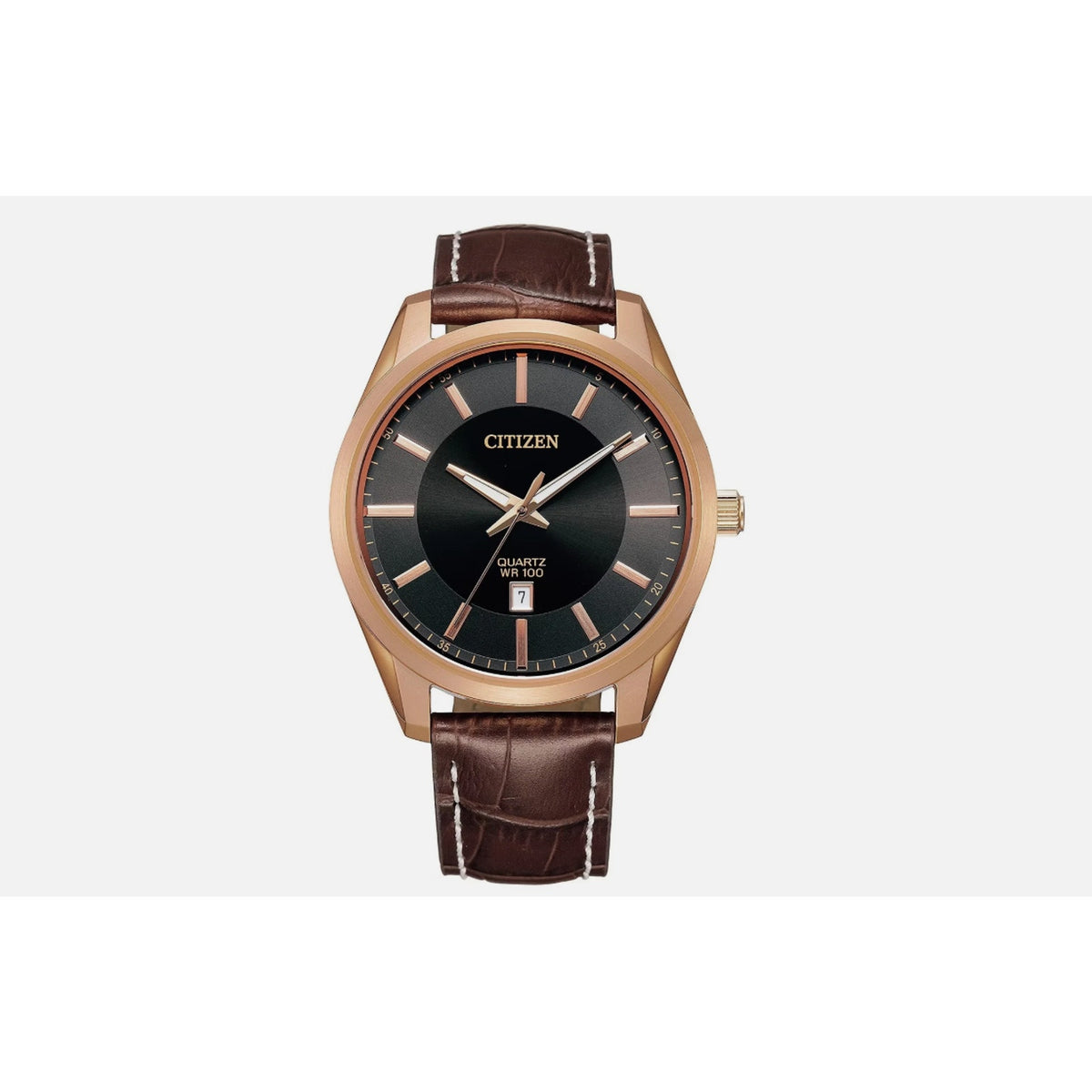 Citizen Men's Dress Quartz Rose Gold PVD Wrist Watch BI1033-04E WITH STICKERS