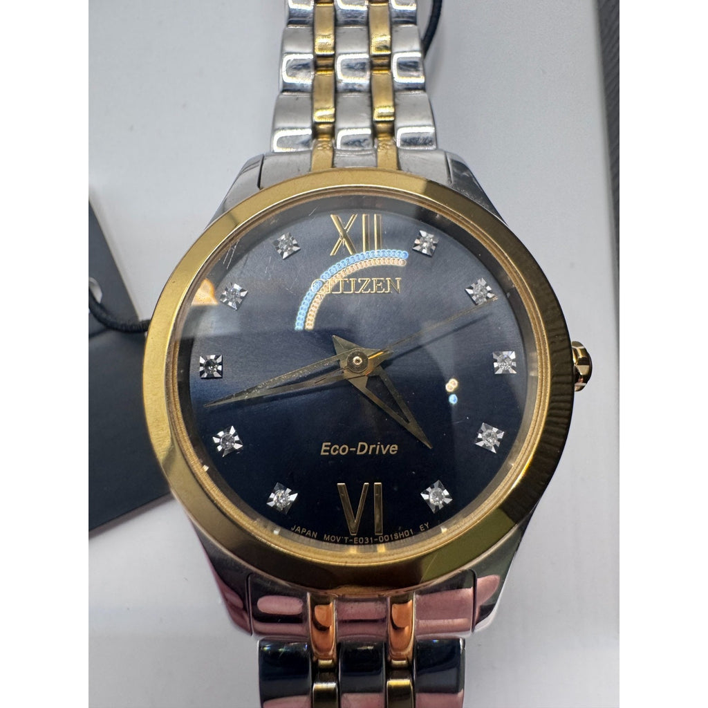 Citizen Ladies Silhouette Two-Tone Diamond Eco-Drive Watch EM1014-50A