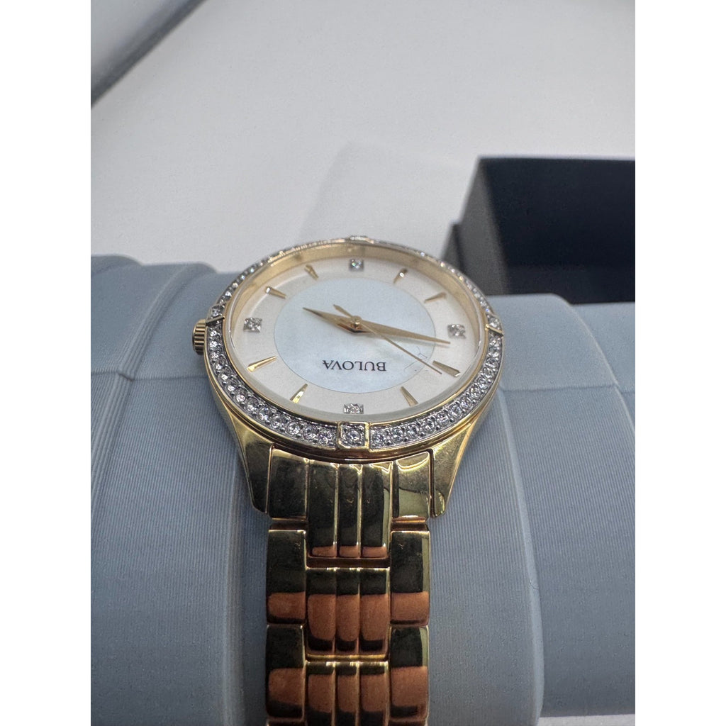 Bulova Women's Quartz Gold-Tone Watch 32mm 98L274 $365 MSRP