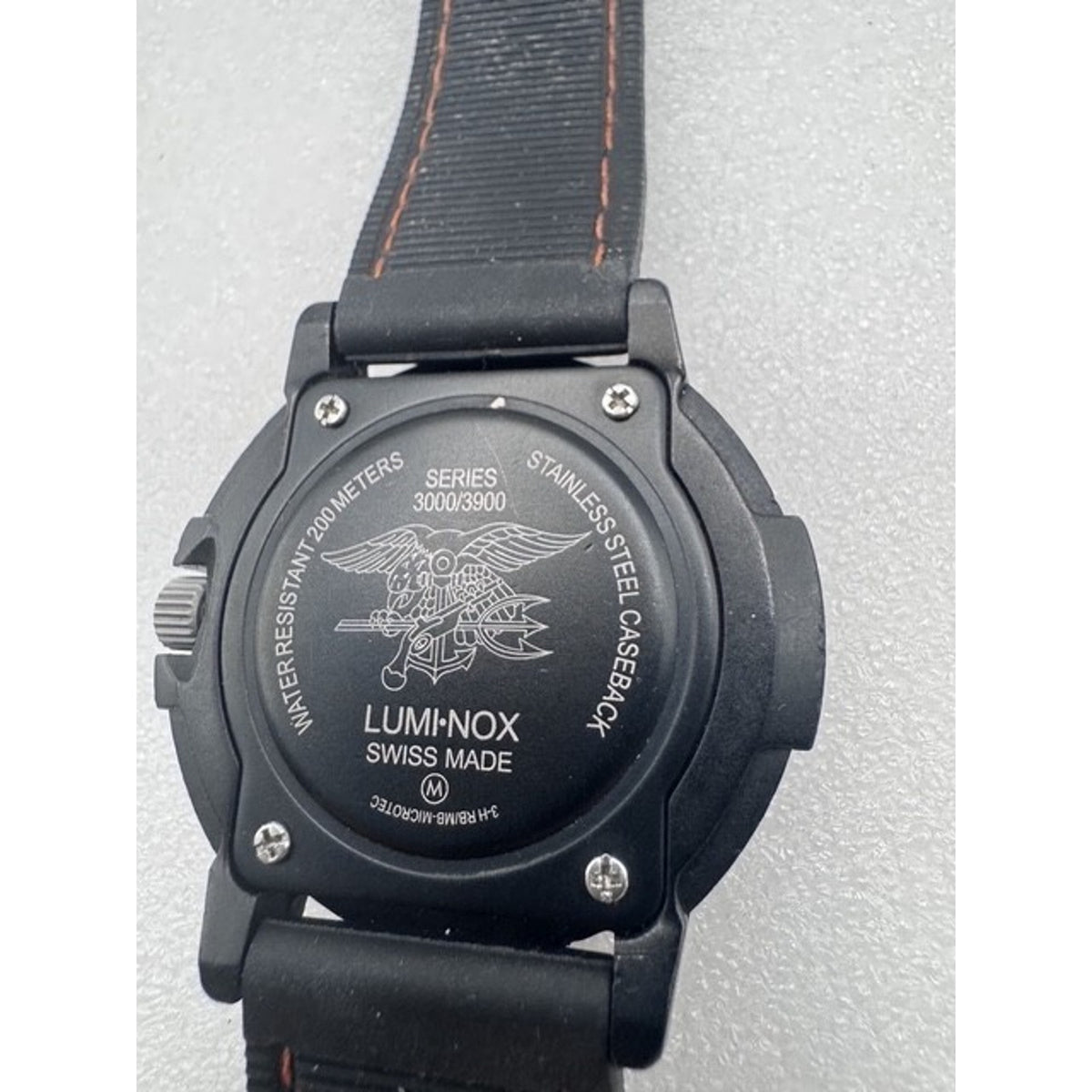 Luminox Navy SEAL 3000/3900 V3 Swiss Quartz 200M Black Dive Watch Orange dial