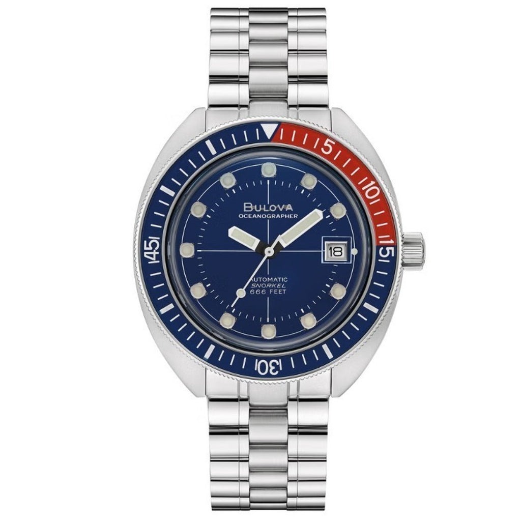 Bulova Oceanographer Blue Dial Stainless Men's Automatic Watch 41mm 96B477