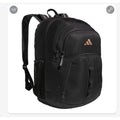 NEW Adidas Primetime Large Backpack 17" laptop Unisex Black/Gold Metallic w tags