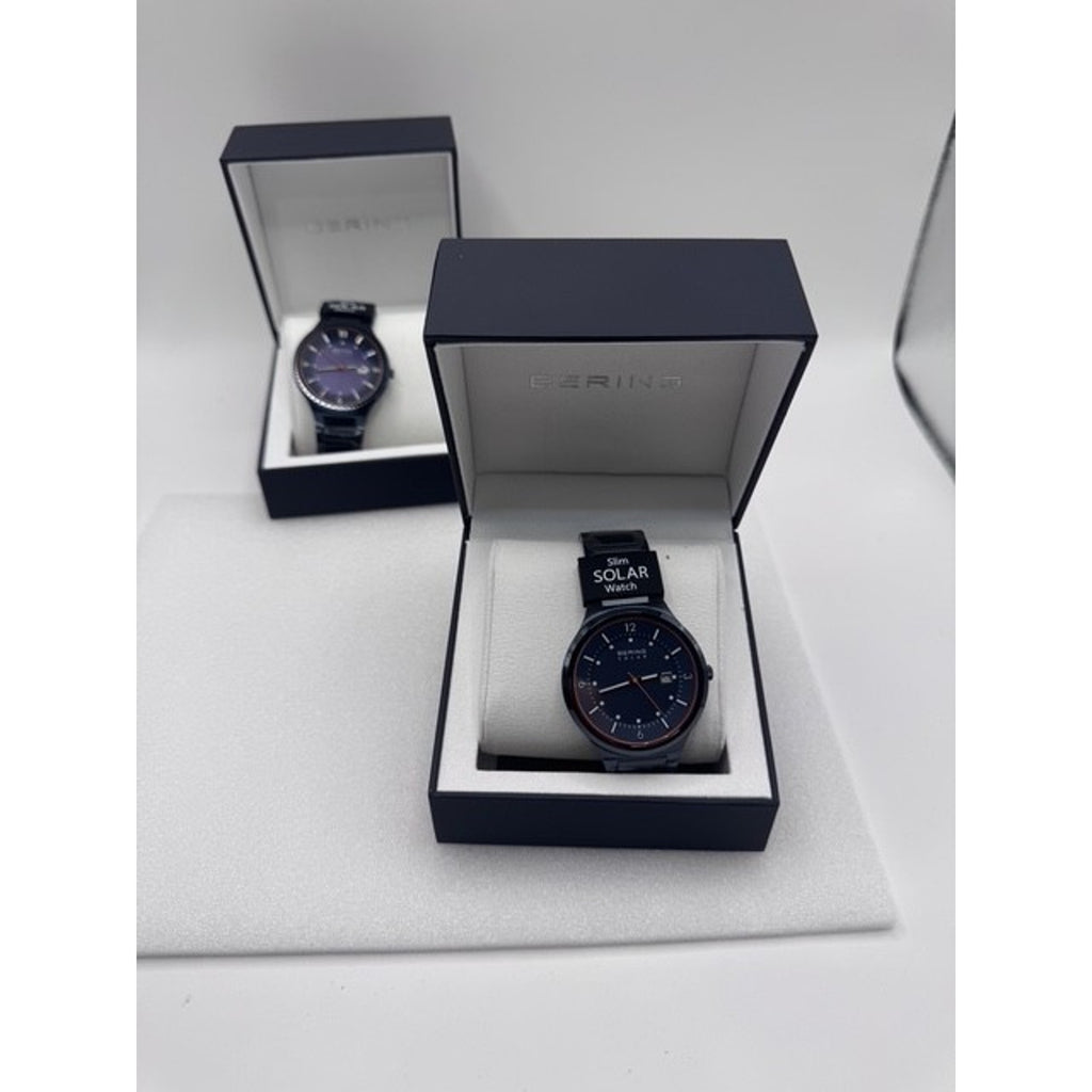 Bering Slim Solar Black Dial 42mm 5ATM Men s Watch 14442-797 MSRP $279