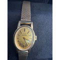 OMEGA Women's Vintage Oval Manual Mechanical Champagne Dial Gold Mesh Bracelet