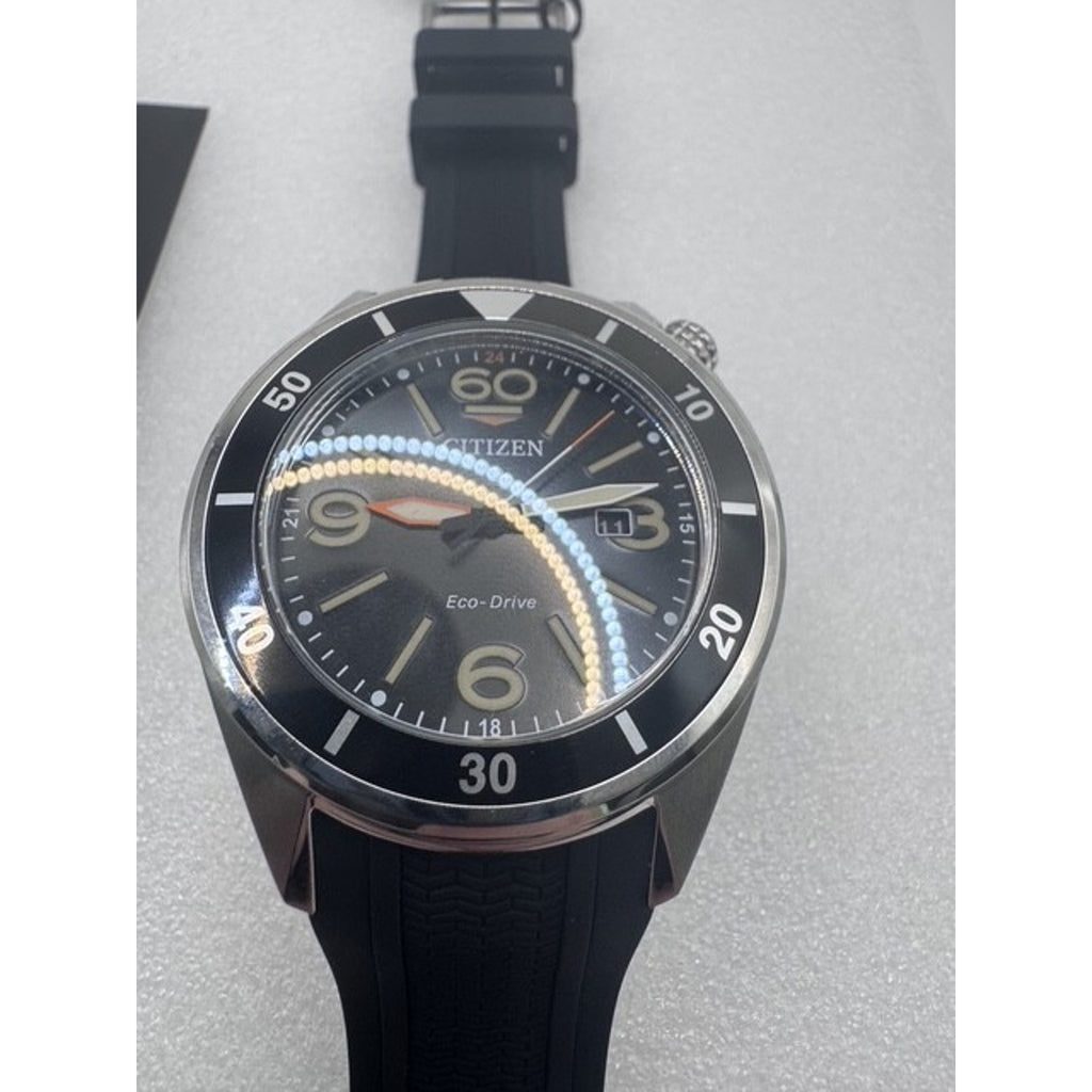 Citizen J810-S128307 AW1710-04E Date Box Eco Drive Solar Mens Watch,NEW W/TAGS