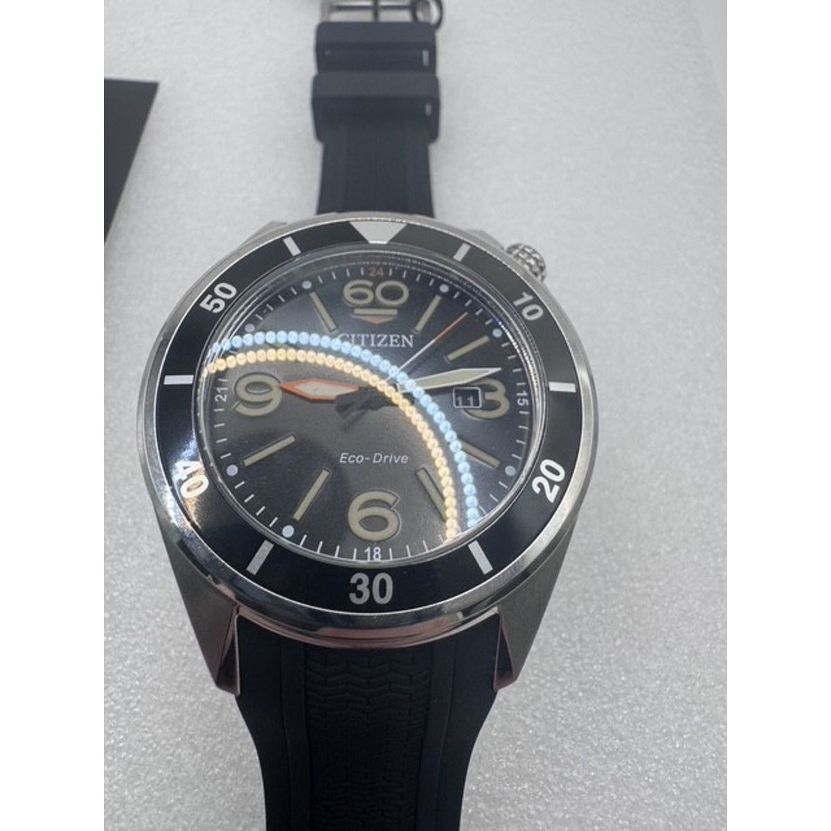Citizen J810-S128307 AW1710-04E Date Box Eco Drive Solar Mens Watch,NEW W/TAGS