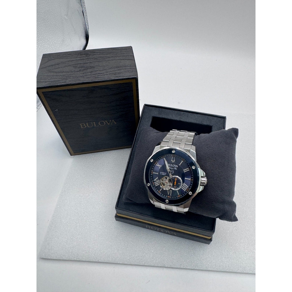BULOVA Marine Star 98A302 Blue Auto 200M Men's Watch in Box