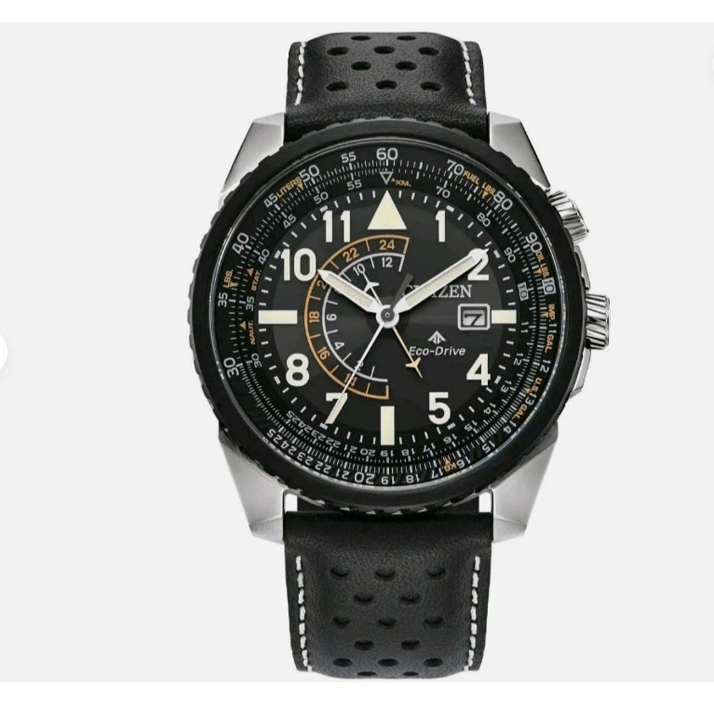 Citizen Eco-Drive Promaster Nighthawk Quartz Leather Band Men's Watch BRAND NEW