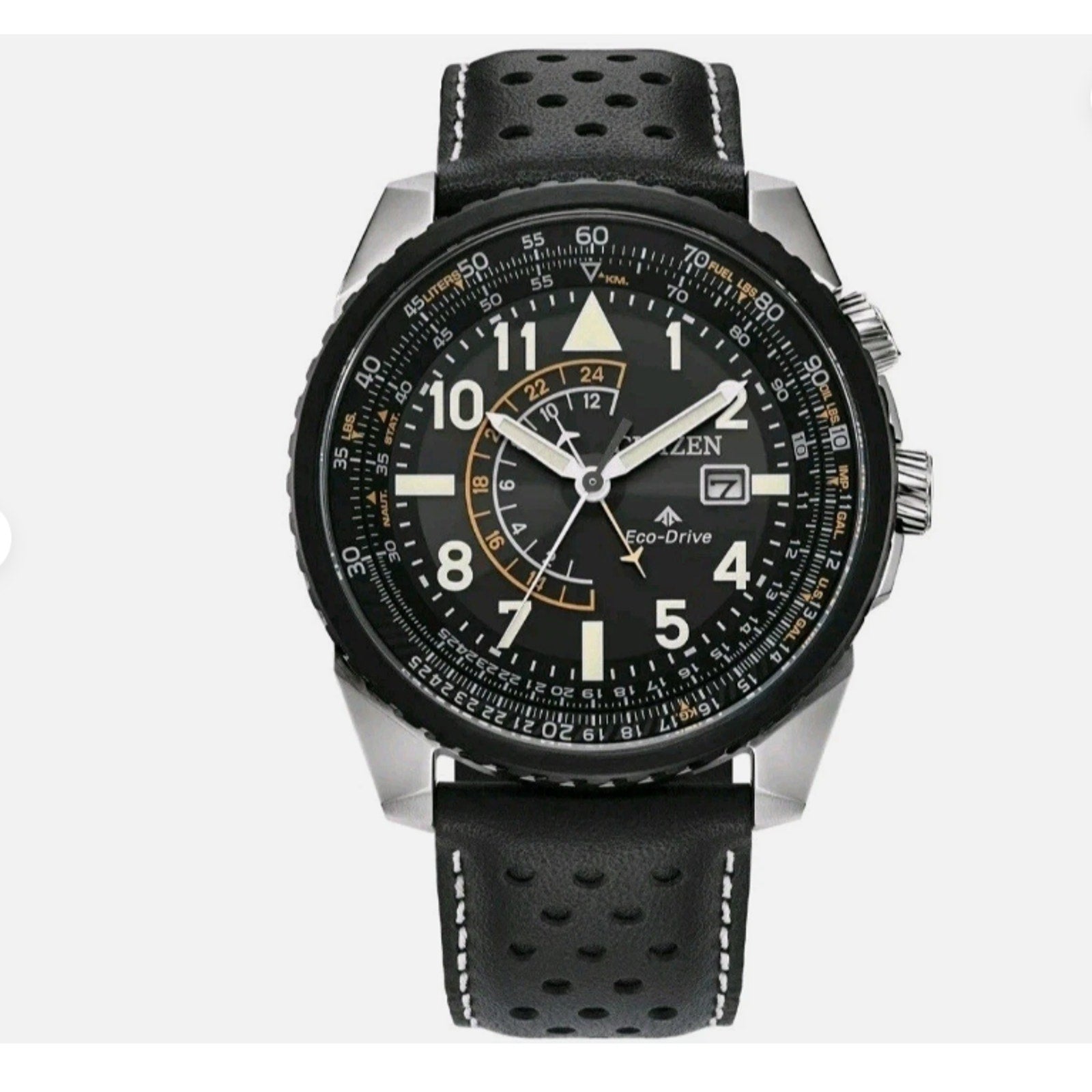 Citizen Eco-Drive Promaster Nighthawk Quartz Leather Band Men's Watch BRAND NEW