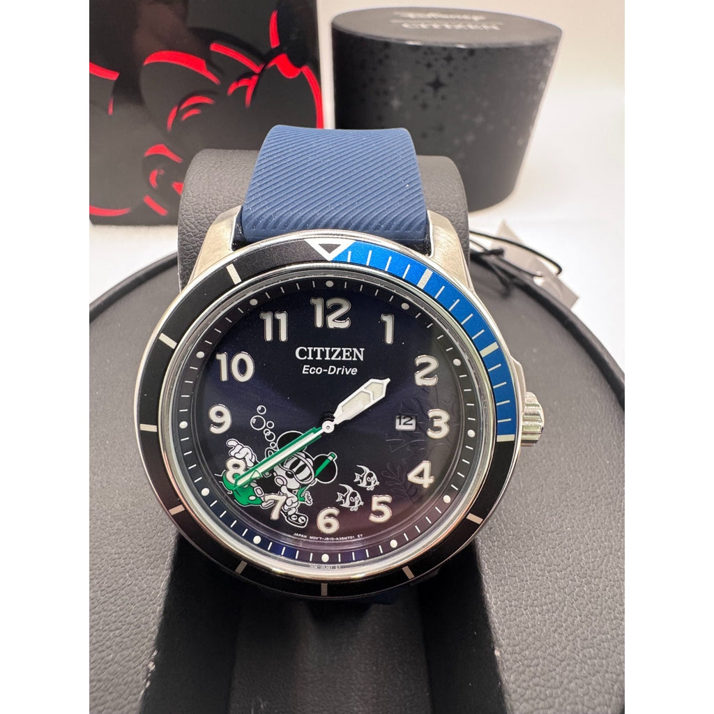 Citizen AW1529-81W Disney Mickey Mouse Eco-Drive Blue Dial Stainless Men's Watch