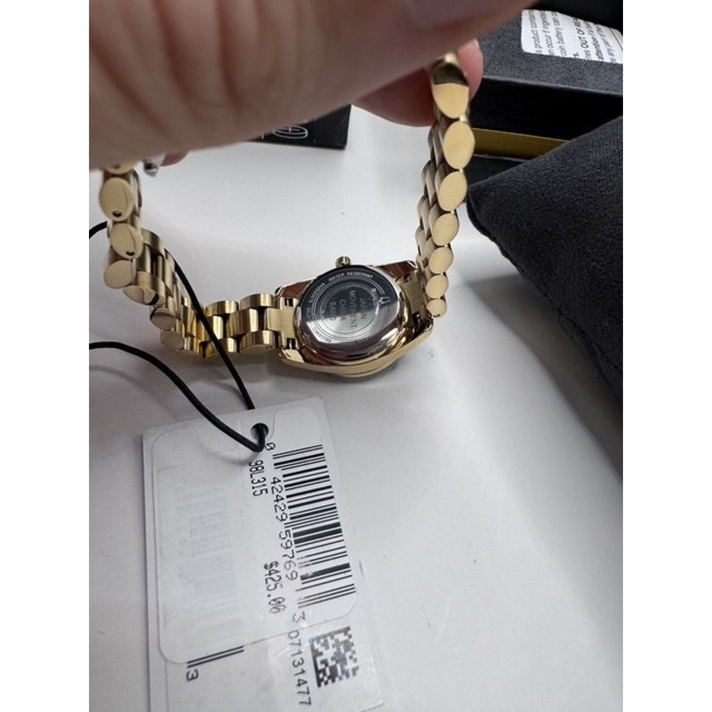 Bulova Classic Gemmed Diamond Stainless Steel Quartz Women's Watch - 98L315