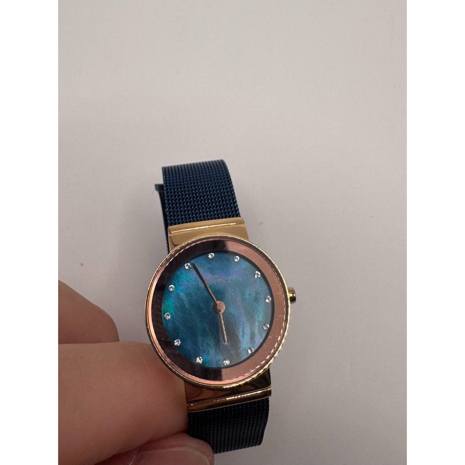 AWESOME Bering Women's 10126-367 Time Classic Steel Rosegold Blue Watch
