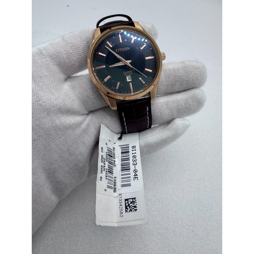 Citizen Men's Dress Quartz Rose Gold PVD Wrist Watch BI1033-04E WITH STICKERS