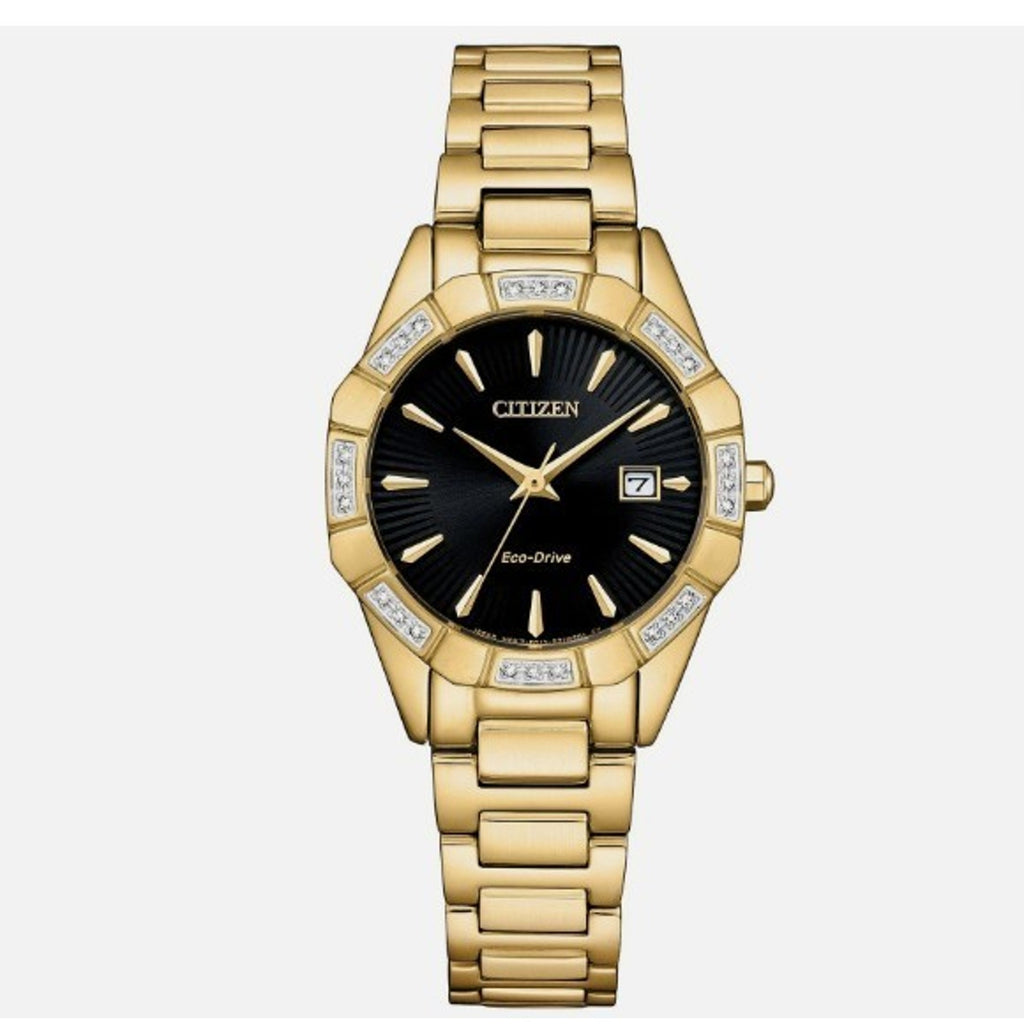 Citizen EW2652-55E Women's Eco-Drive Stainless Steel Black Dial Watch