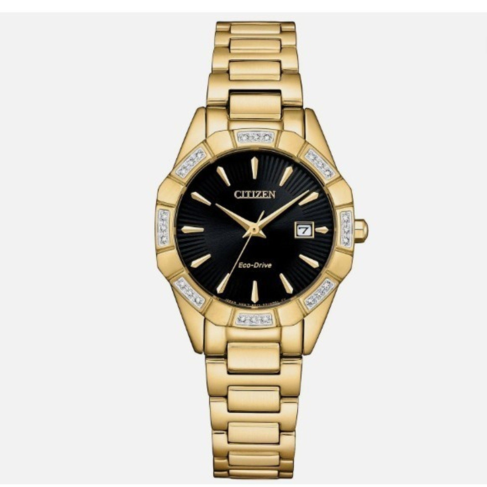 Citizen EW2652-55E Women's Eco-Drive Stainless Steel Black Dial Watch