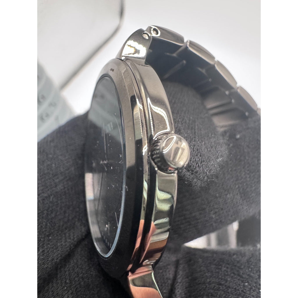 Bulova Mens Watch 98D162 Quartz Gunmetal Black Diamond Dial Stainless Steel 41mm