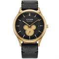 Citizen BV1132-16W Disney Mickey Mouse Unisex Black Dial Leather EcoDrive Watch