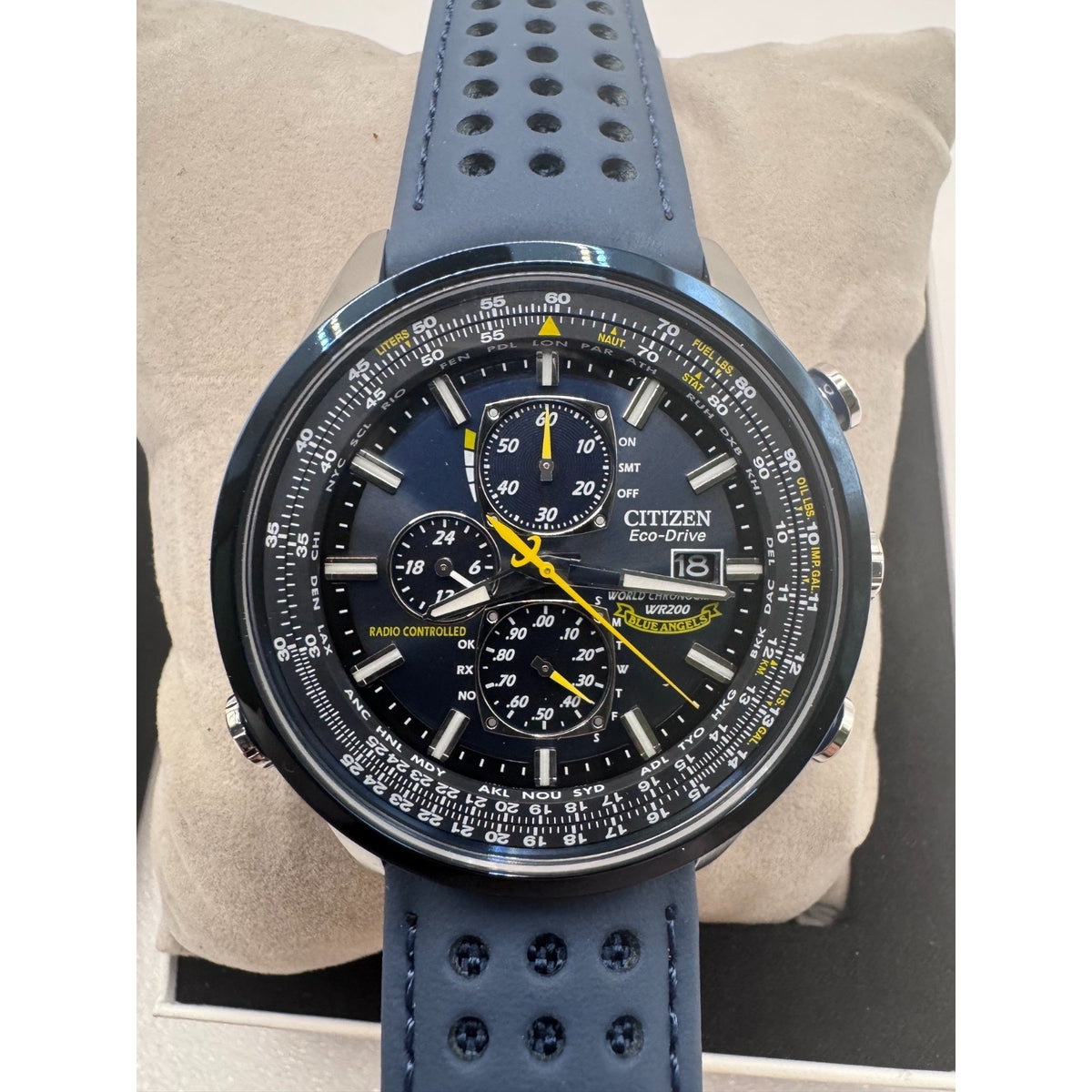 Citizen Men's Blue Angels World Chronograph Eco Drive Watch AT8020-03L NEW