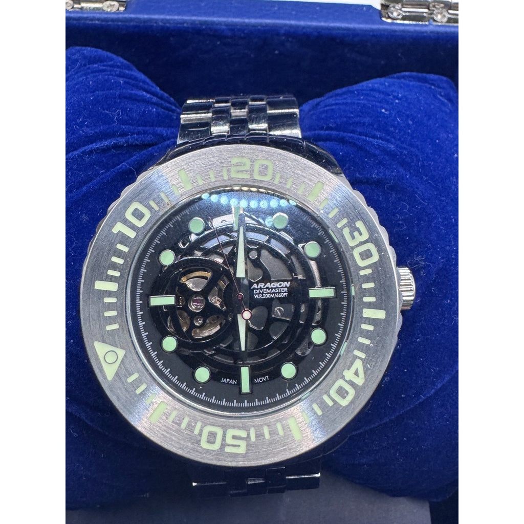 ARAGON DIVEMASTER EVO SKELETON BLACK 45MM WATCH