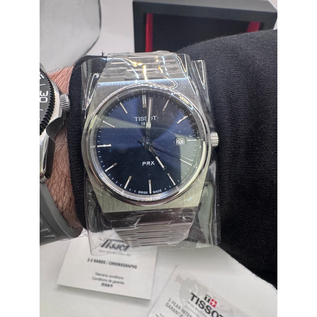TISSOT PRX Blue Dial 40mm Men's Quartz Watch - T137.410.11.041.00 STICKERS