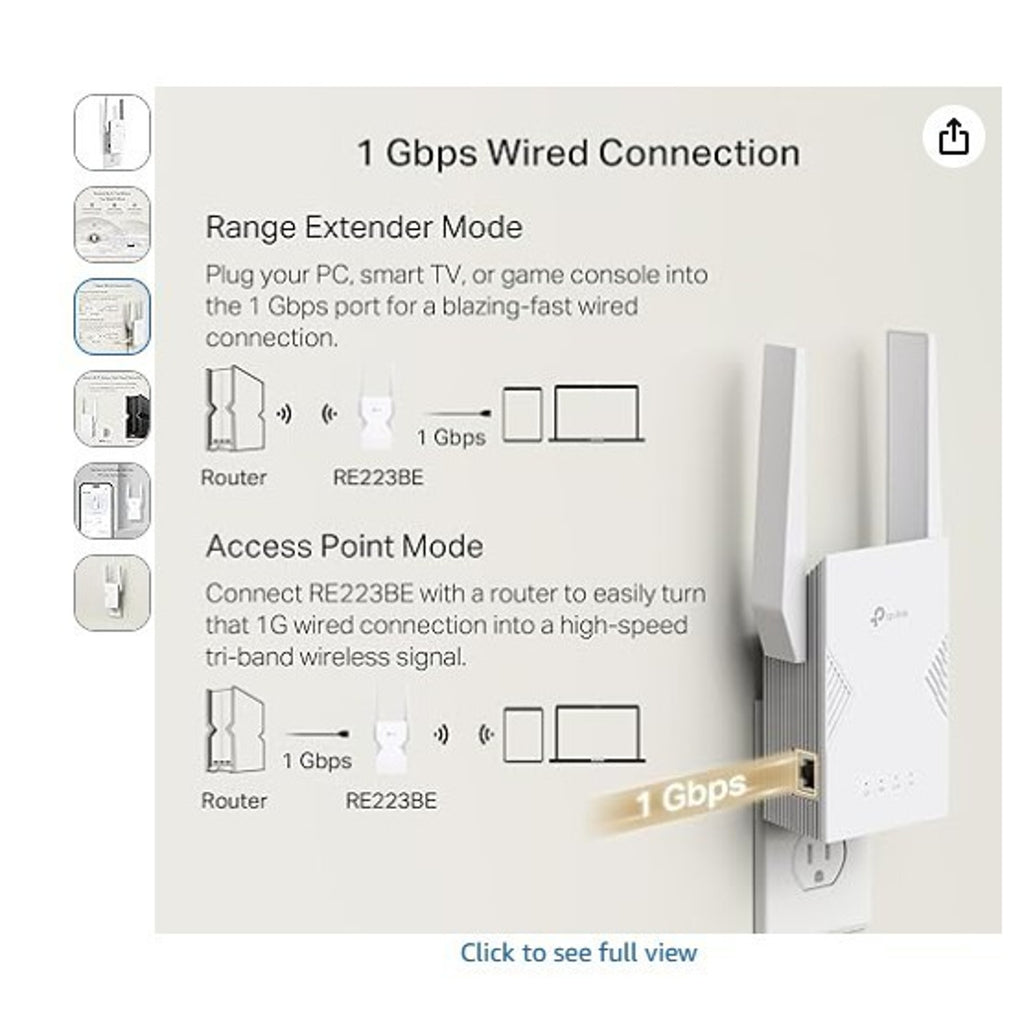 FACTORY SEALED TP-Link BE3200 Wi-Fi 7 Range Extender RE223BE w/Ethernet Port