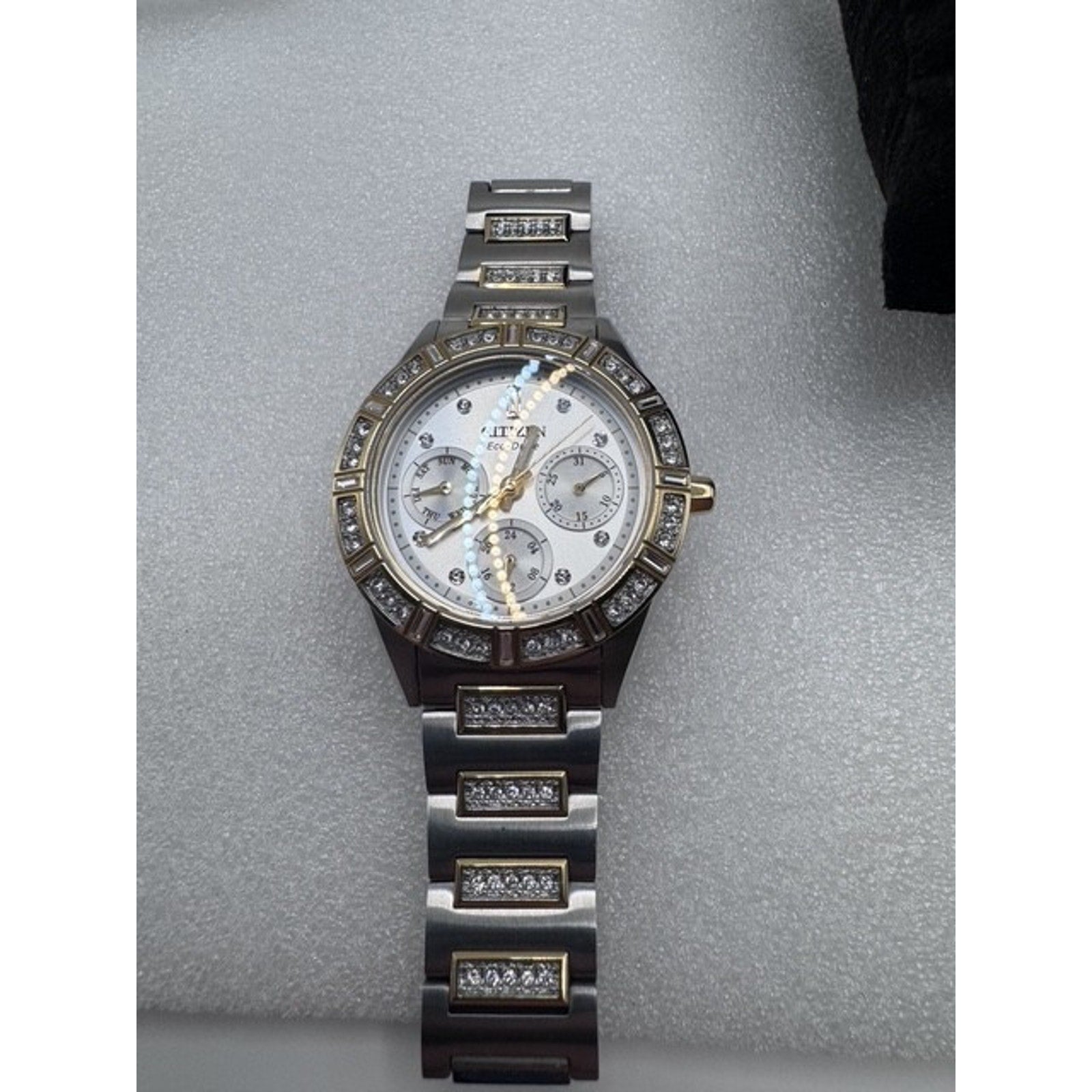Citizen Eco-Drive Ladies Watch Two-Tone Stainless Steel Crystal Accents