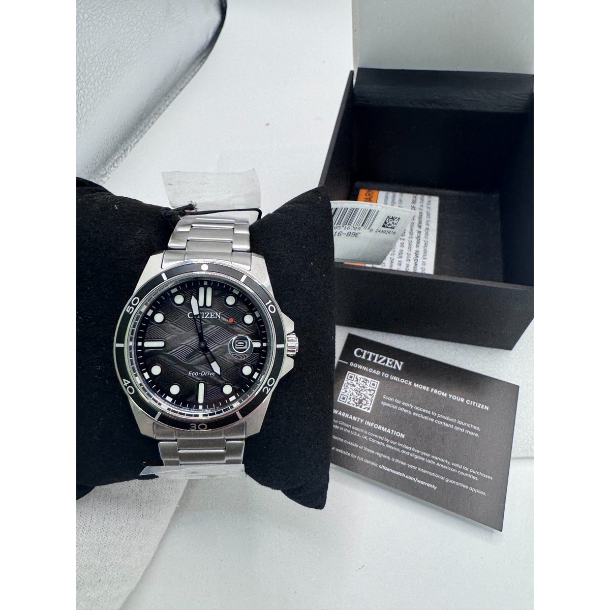 Citizen Marine 1810 Eco-Drive Black Dial Men's Watch AW1816-89E NEW w STICKERS